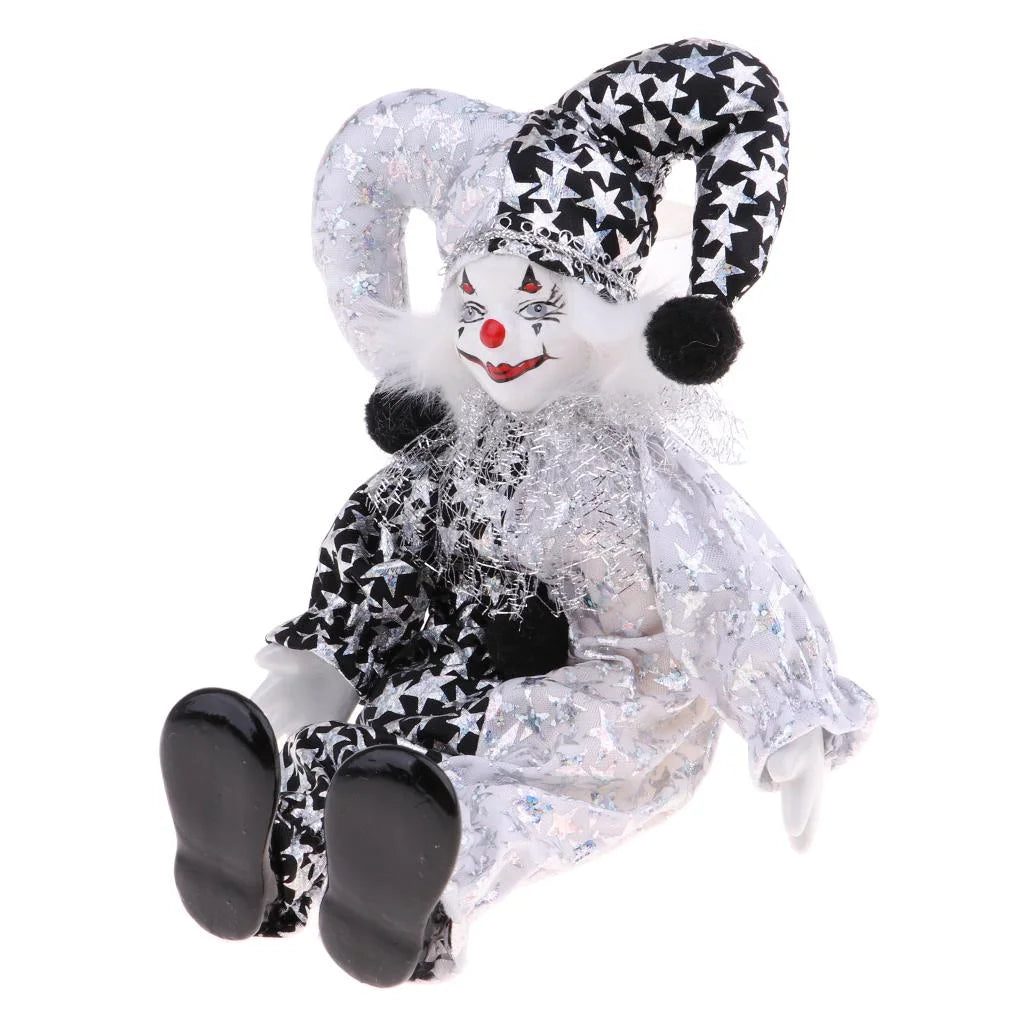 9 Inch Porcelain Harlequin Doll Figure K9322