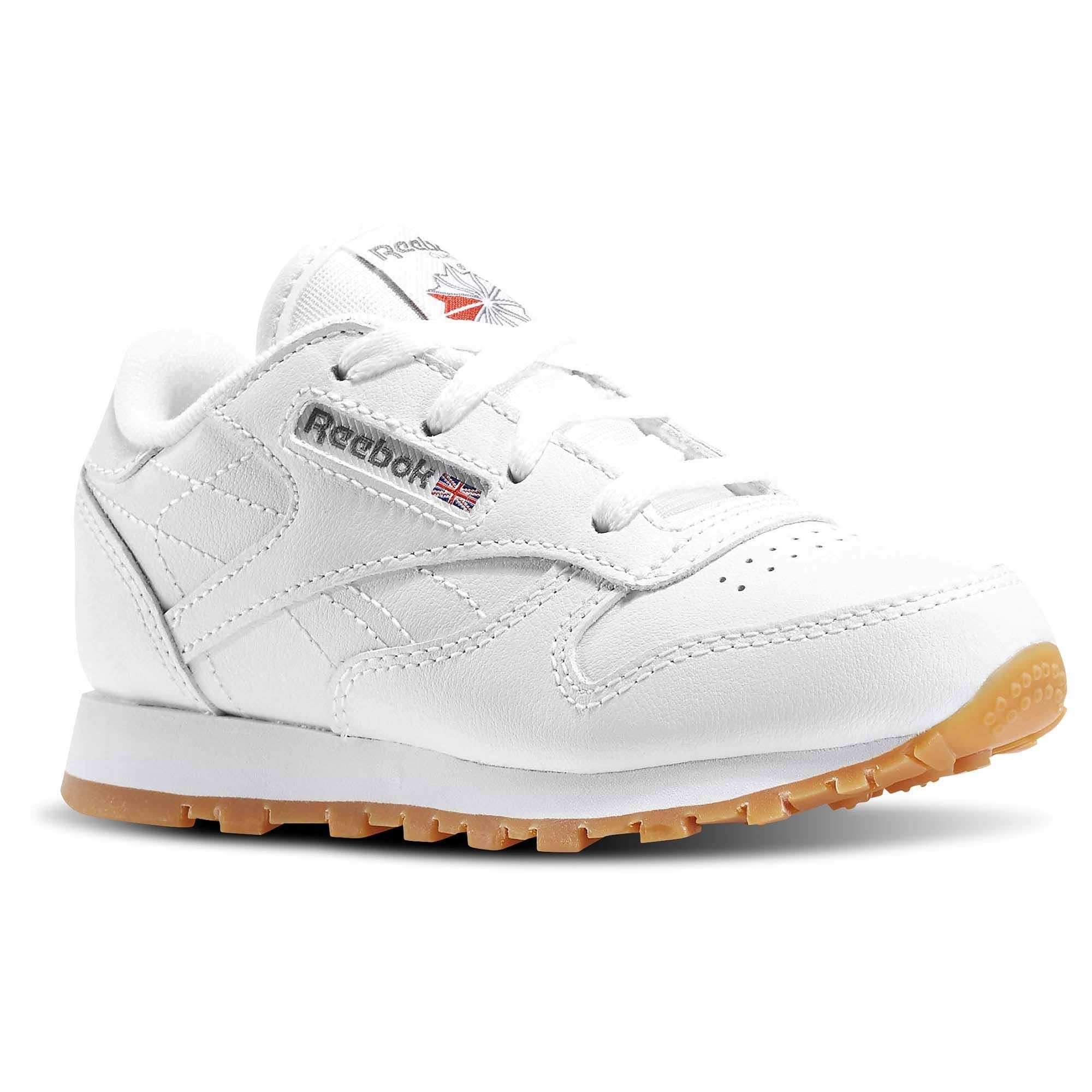 White Gum Leather Kids Shoes F300