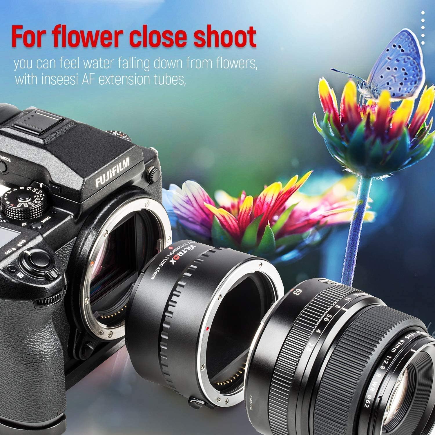 Macro Lens Extension Tube 45mm Auto-Focus Adapter Ring for Fuji G-Mount Medium Format Camera J892514