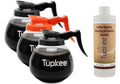 12 Cup 64 oz. Set of 3 Glass Coffee Pots with Black and Orange Handles F6020