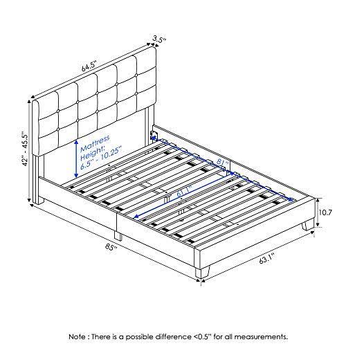 Glacier Queen Button Tufted Bed Frame Q161385