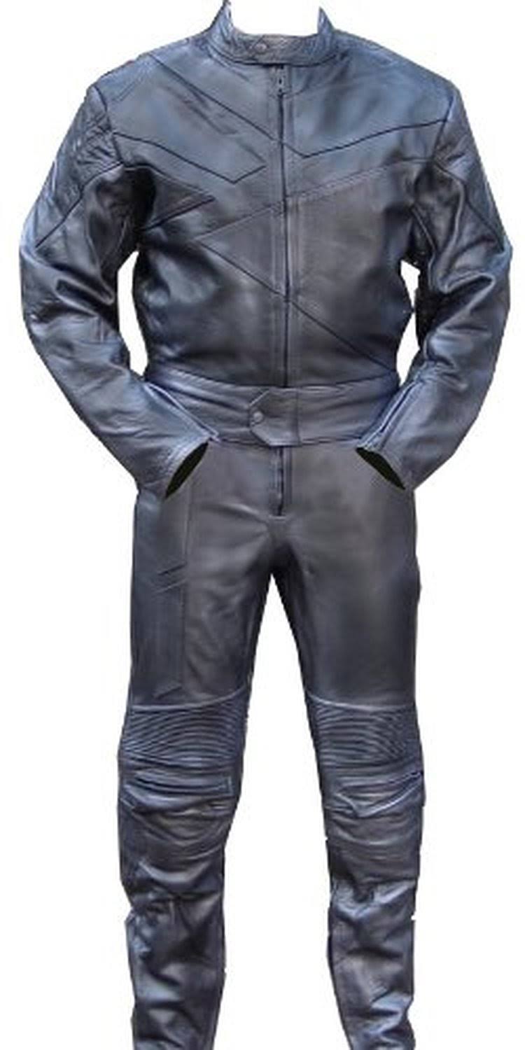 Black All Leather Motorcycle Racing Suit H323359