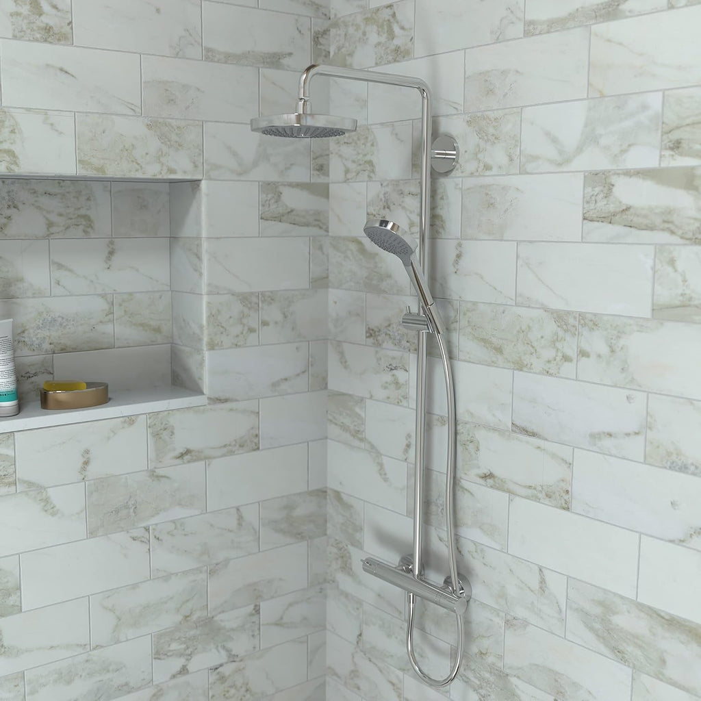 Chrome Showerpipe Shower Set F585