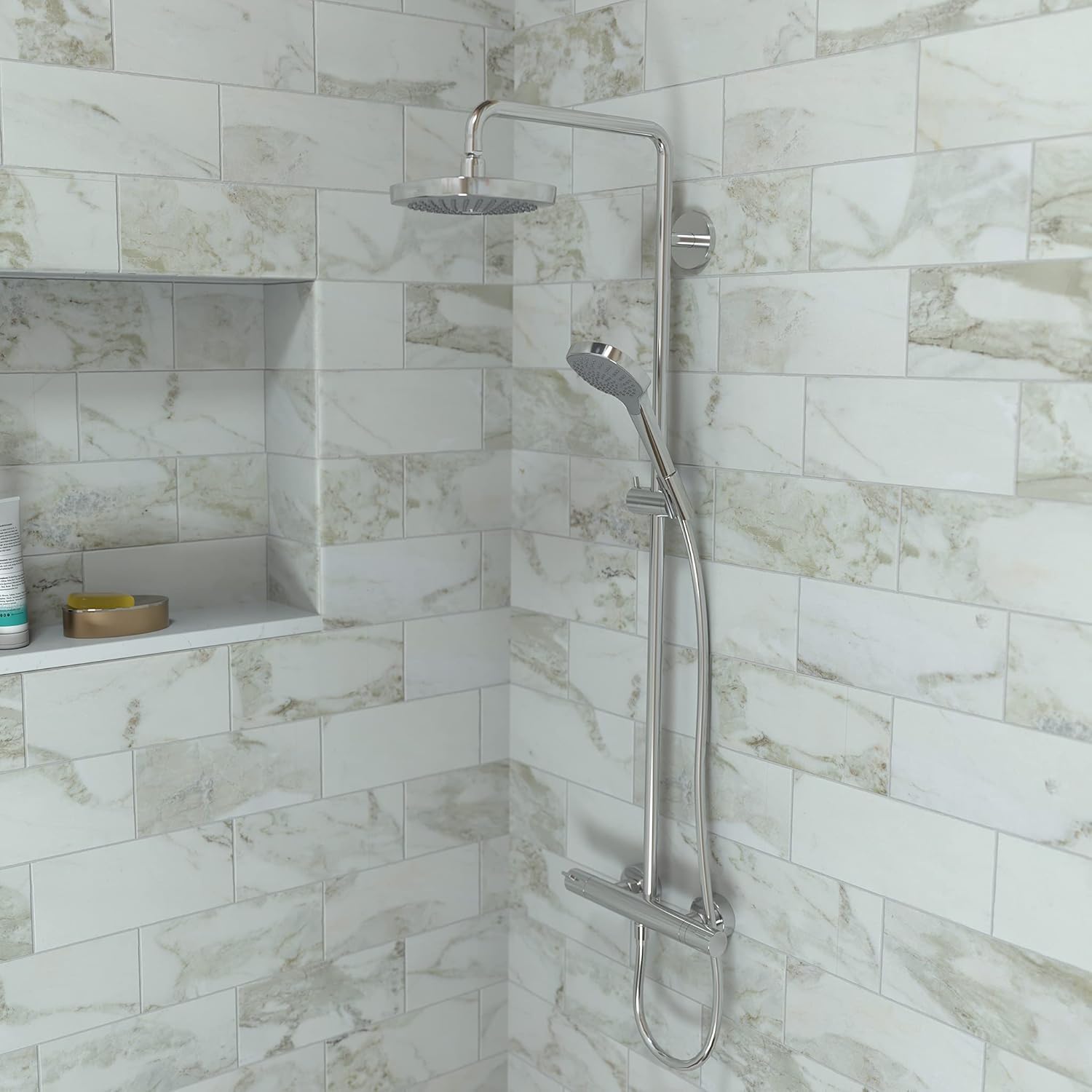 Chrome Showerpipe Shower Set F585