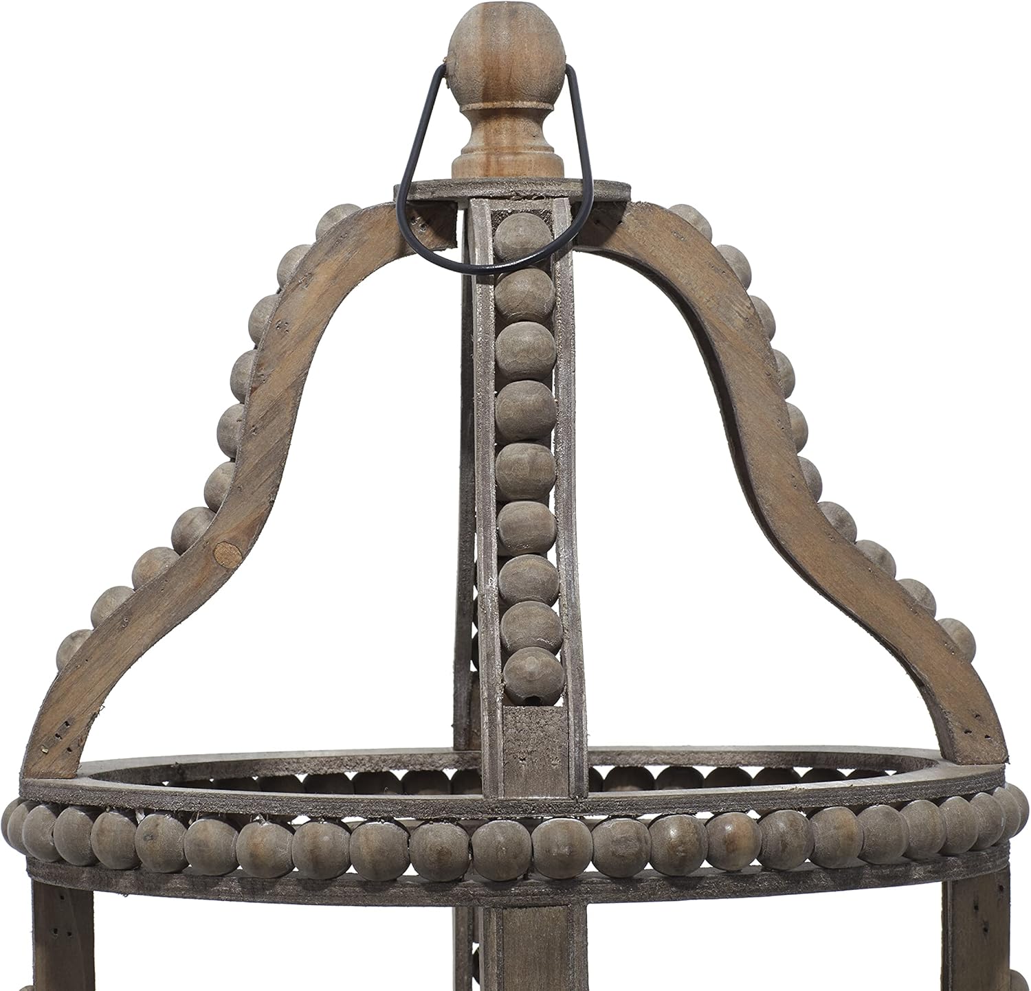 Rustic Wood and Glass Candle Lantern, 10W x 29H, Brown K1794