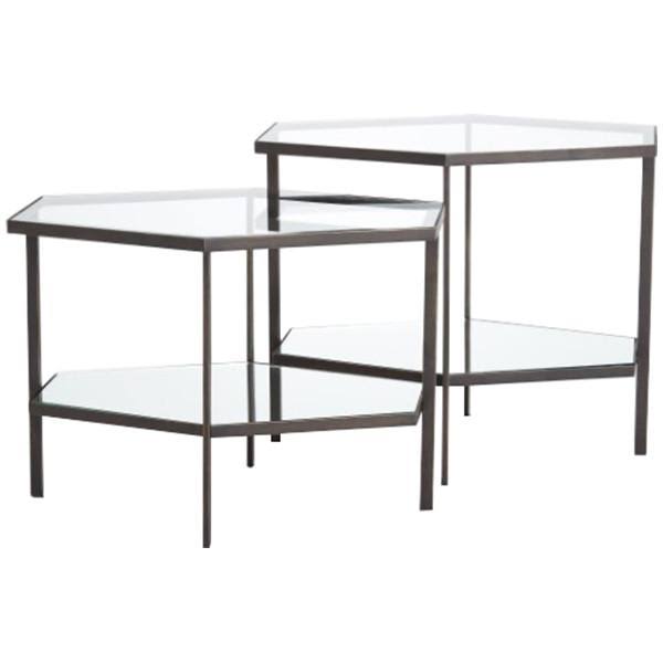 Silver Leaf Hexagon Table Y13600
