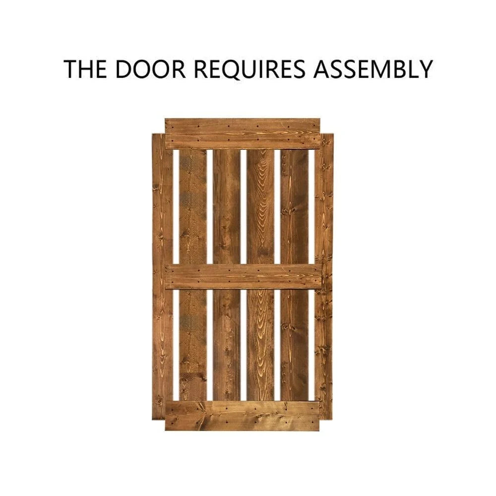 Stained Wooden Sliding Barn Door with Hardware Kit (Ocean Blue - 24 x 84) C541290
