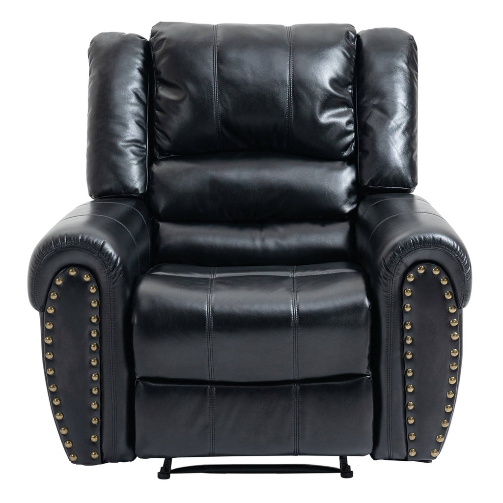 Black Microfiber Manual Standard Recliner D978