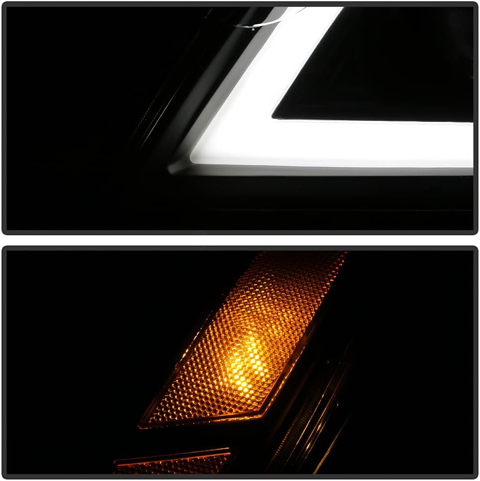 Black LED Projector Headlights Pair D465