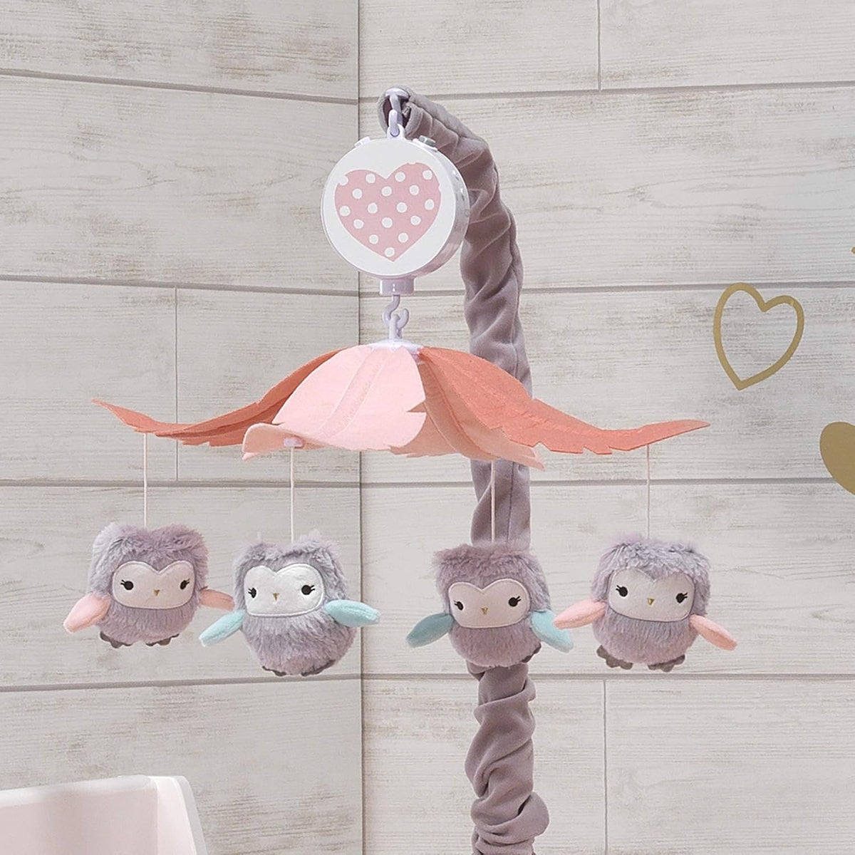 Gray/Pink Musical Baby Crib Mobile Toy Pack of 2 S34605