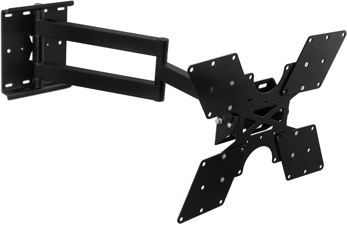 Black Full Motion TV Wall Mount for 32 to 55 Inch Screens, VESA 400x400mm, 100 Lb Capacity, Pack of 2 R203766