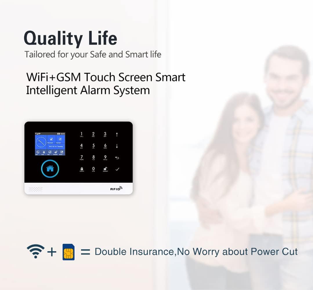 DIY Home Wi-Fi Alarm Kit with Motion Detector, Door/Window Sensor, Siren P350