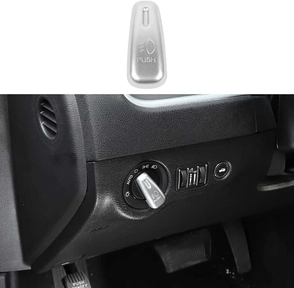 Red Carbon Fiber Headlight Control Switch Knob Cover Trim Pack of 2 Q367656