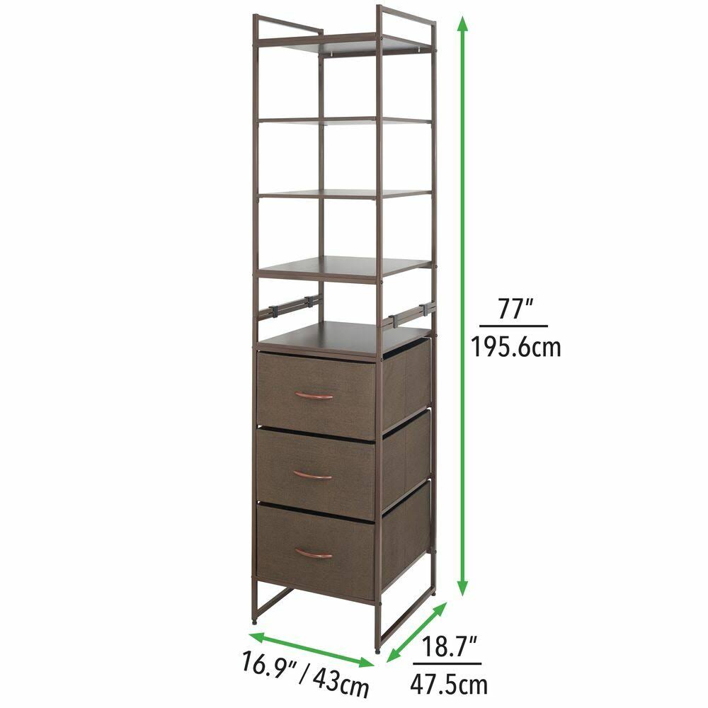 Modular Closet Organizer System, Vertical Storage Unit - Steel Frame K6033