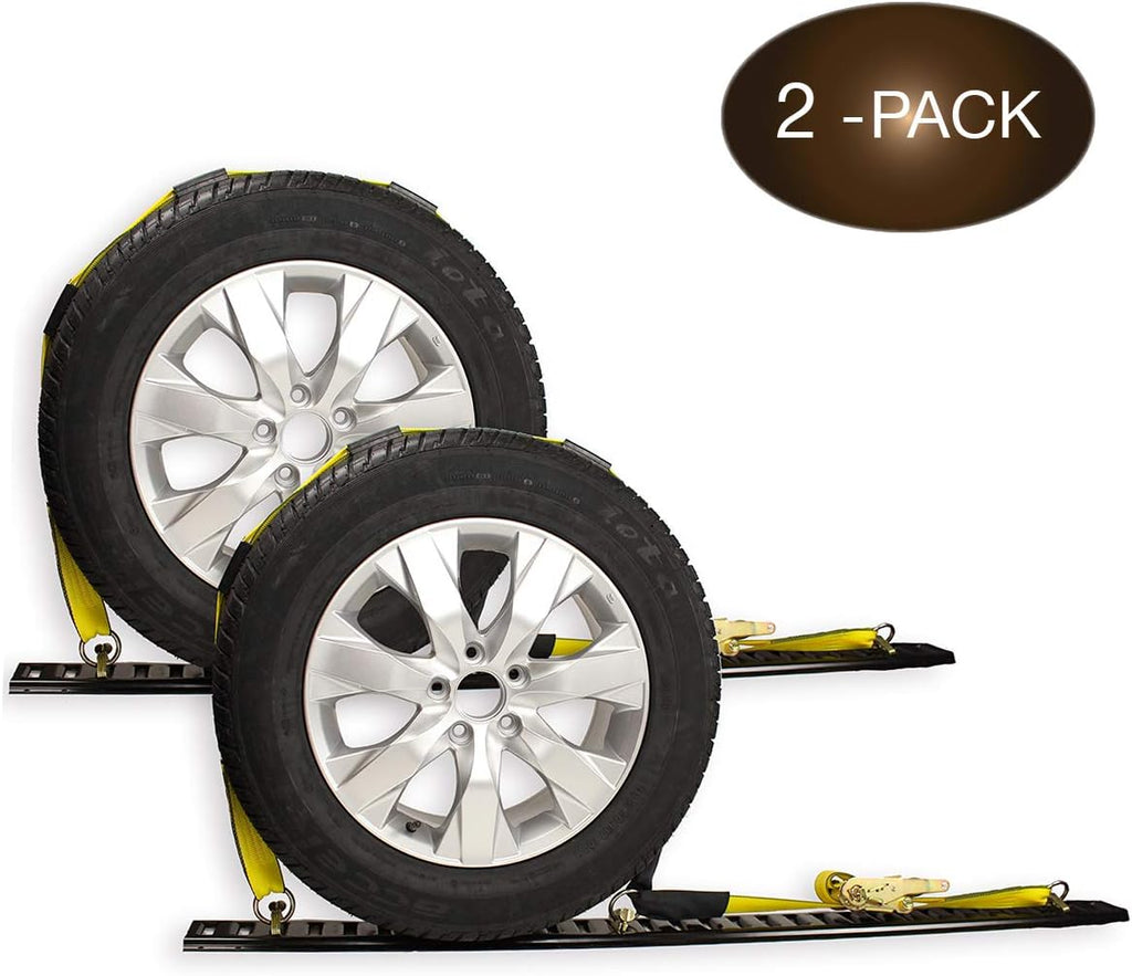 2 Wheel Ratchet Strap with E-Track Fittings and Rubber Blocks I71406