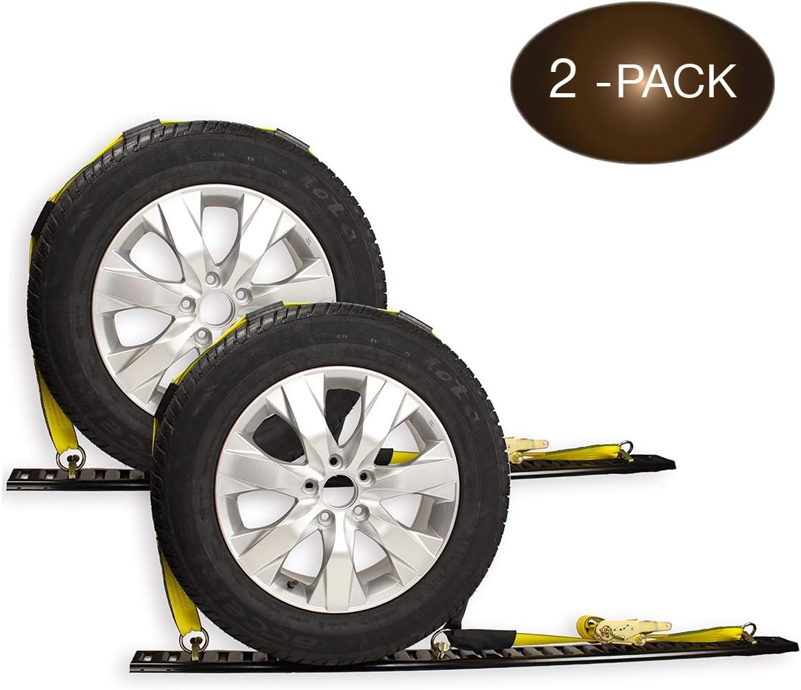 2 Wheel Ratchet Strap with E-Track Fittings and Rubber Blocks I71406