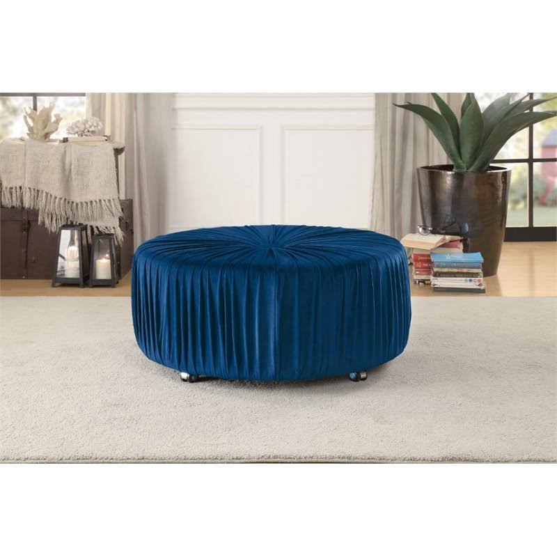 Navy Round Ottoman Z15206