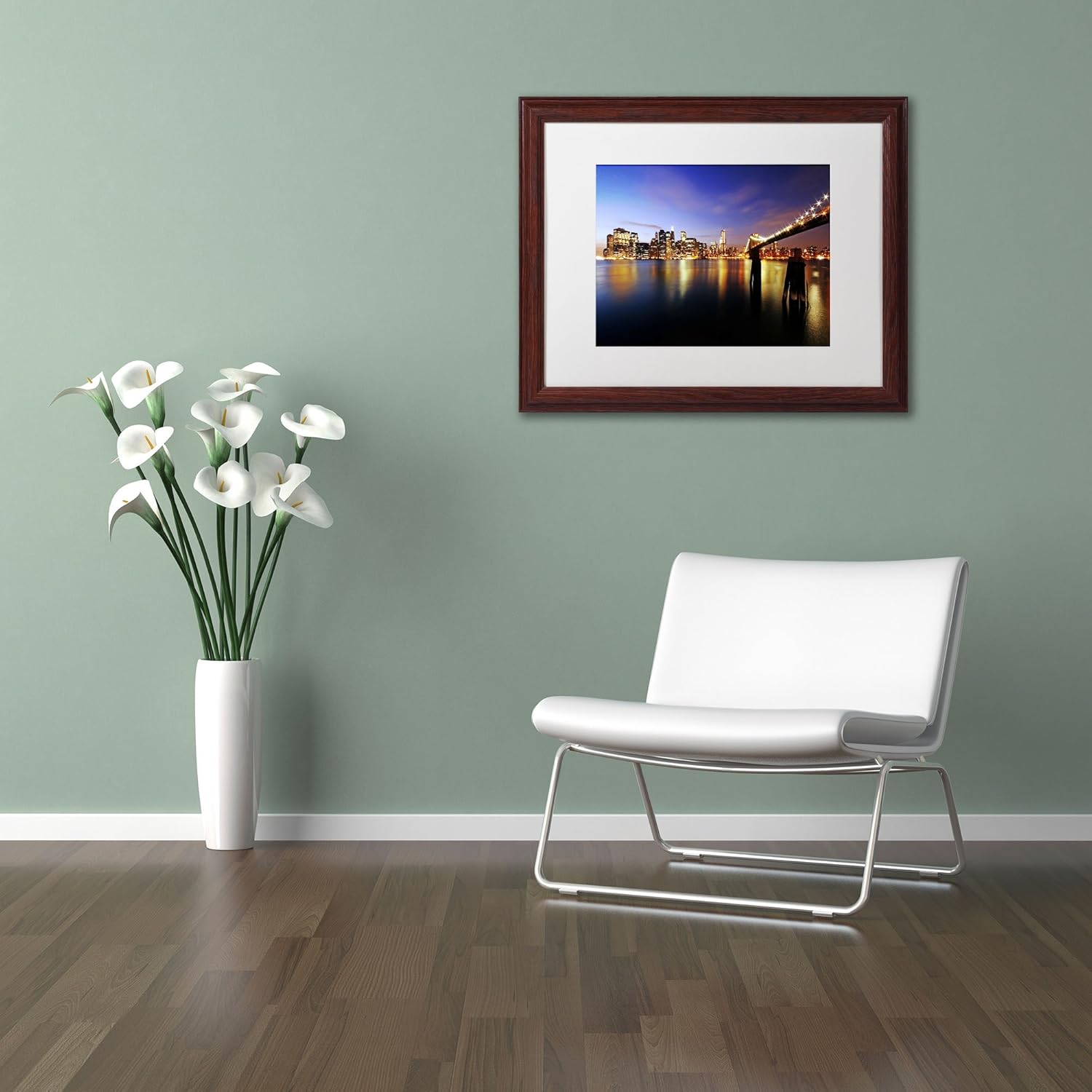 16 by 20-Inch White Matte Wood Frame Artwork X307