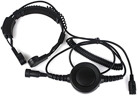 Tactical Throat Mic Earpiece Headset with Finger Ptt, Pack of 2 D441