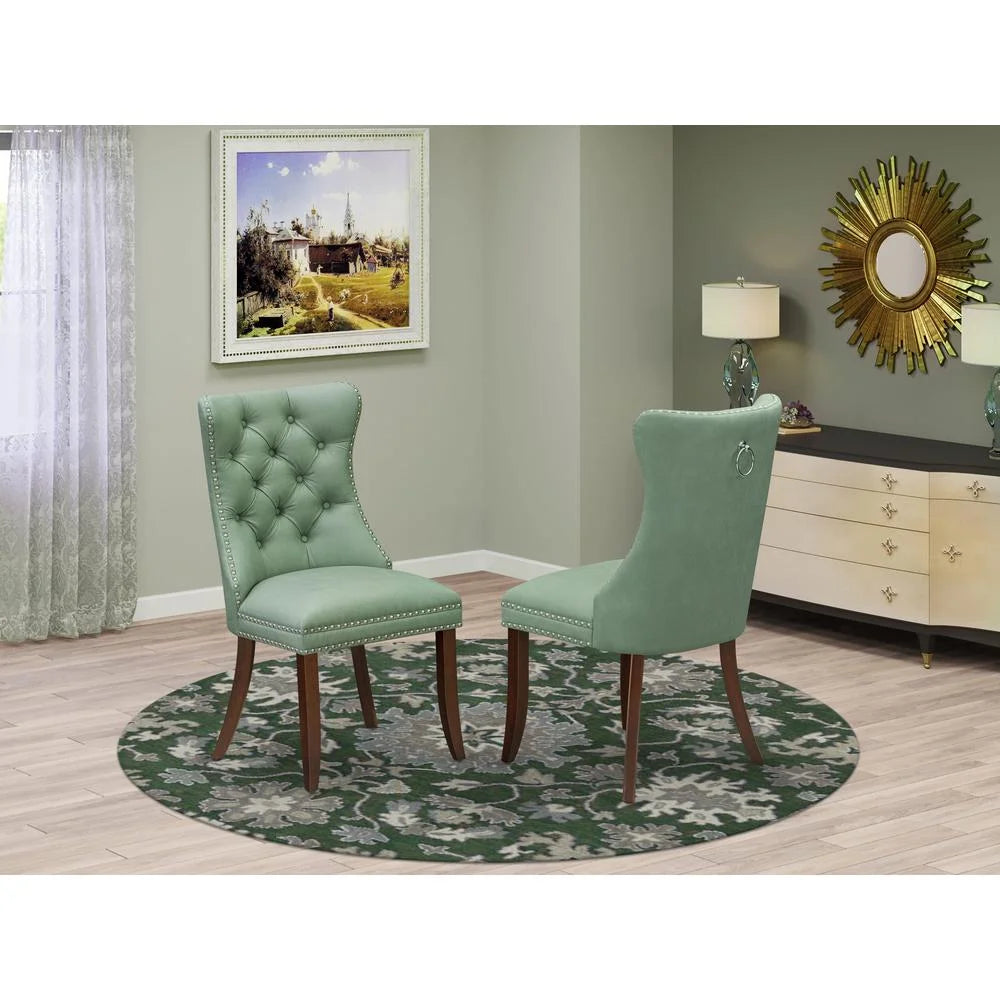 Willow Green faux leather Upholstered Dining Chairs, Set of 2 I337521