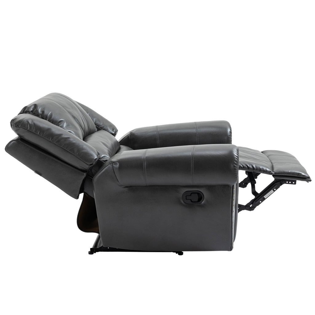 Black Microfiber Manual Standard Recliner D978