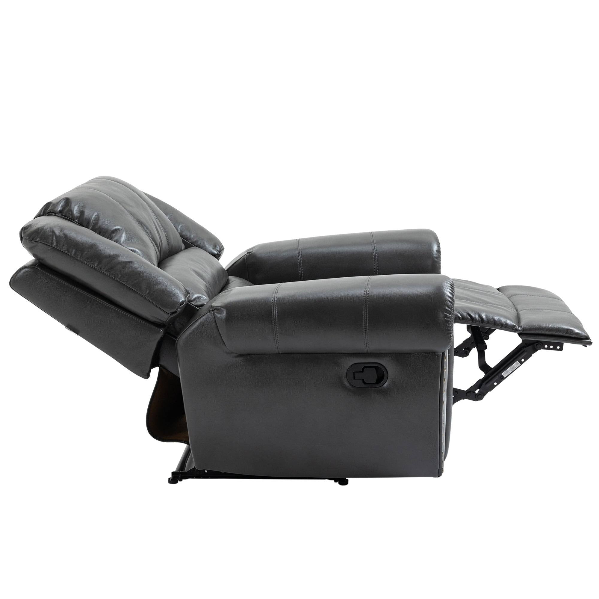 Black Microfiber Manual Standard Recliner D978