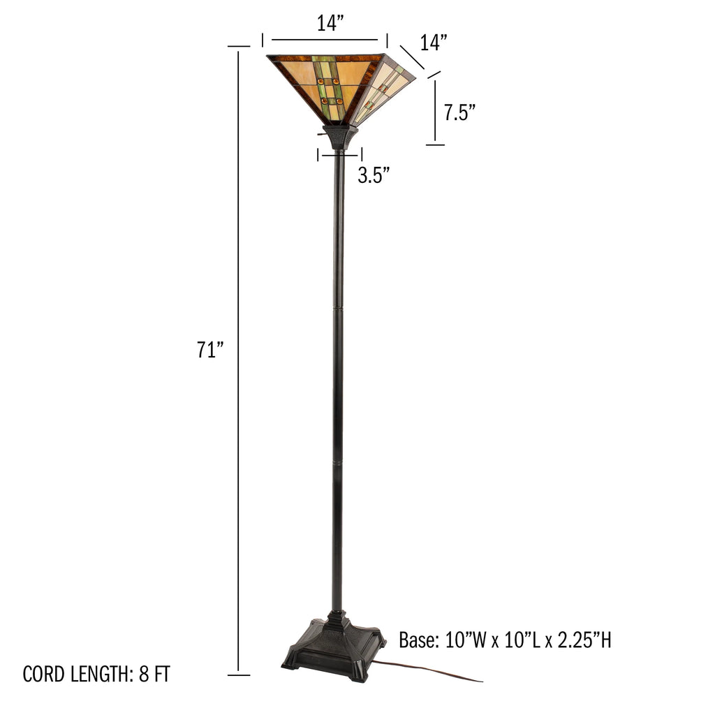 Tiffany Style Floor Lamp with LED Bulb E1164