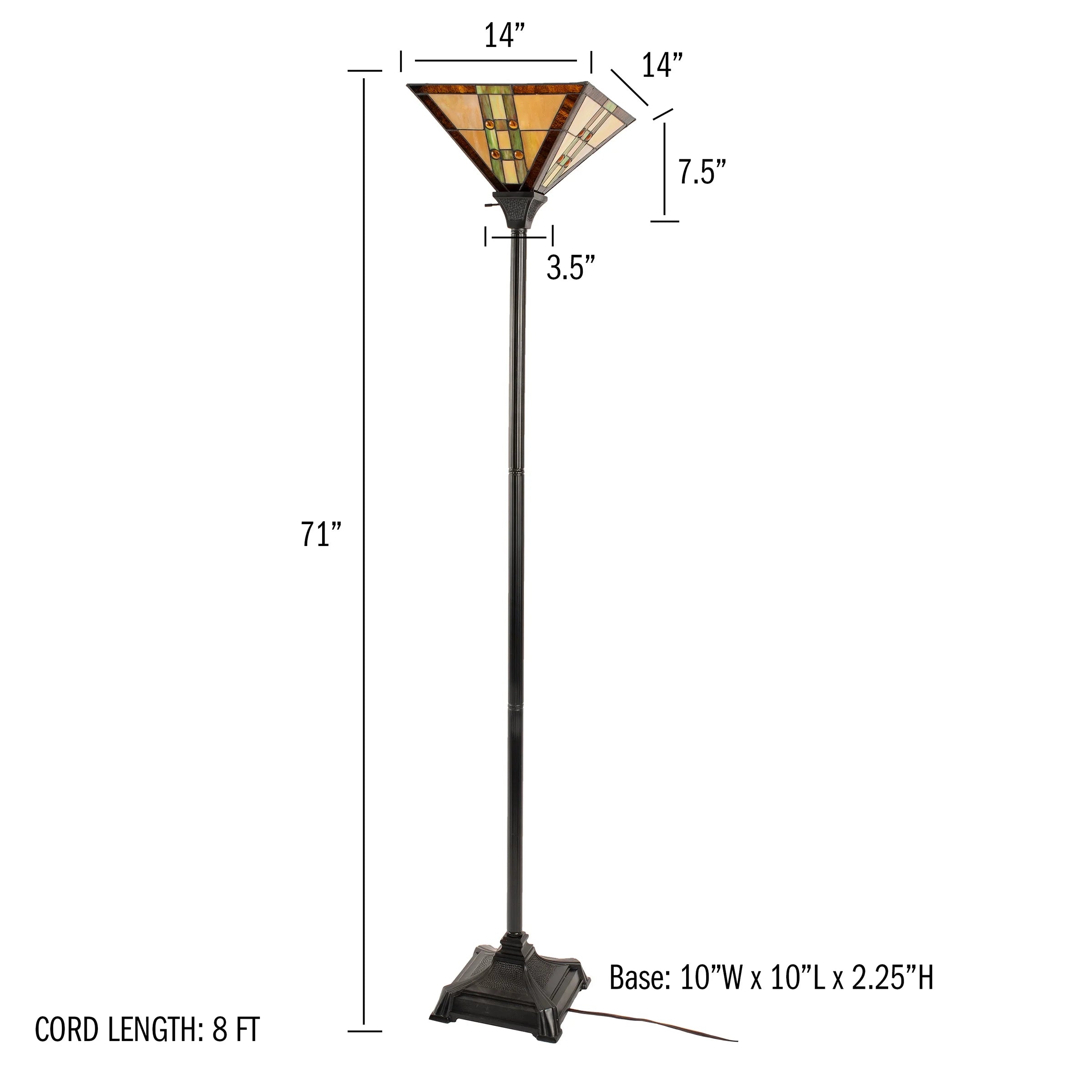 Tiffany Style Floor Lamp with LED Bulb E1164