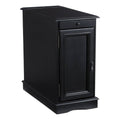 Black Accent Table with Storage W418040