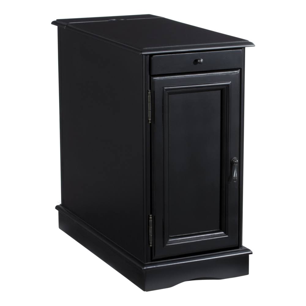 Black Accent Table with Storage W418040