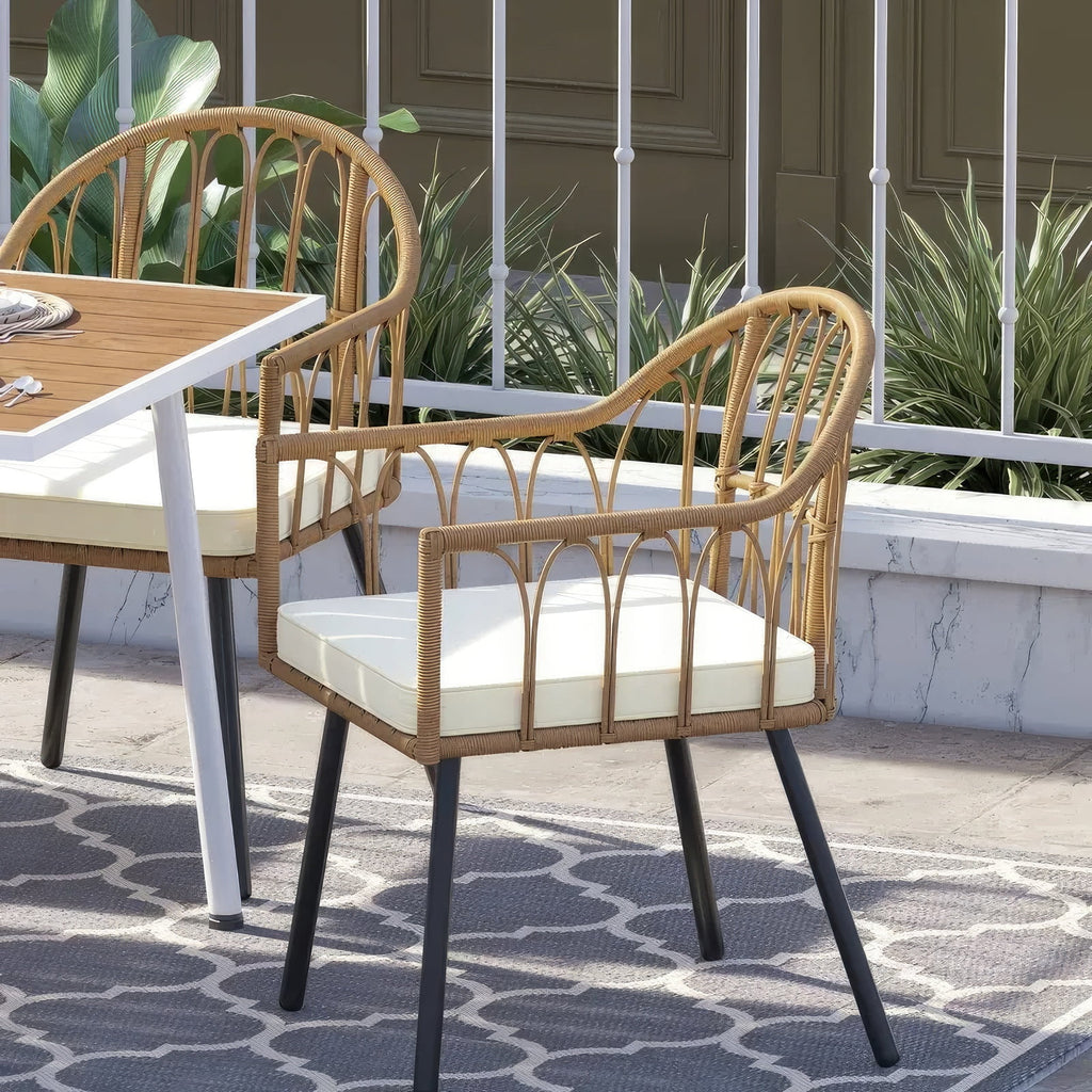 7 Pieces Rattan Wicker Patio Dining Table Set R8490
