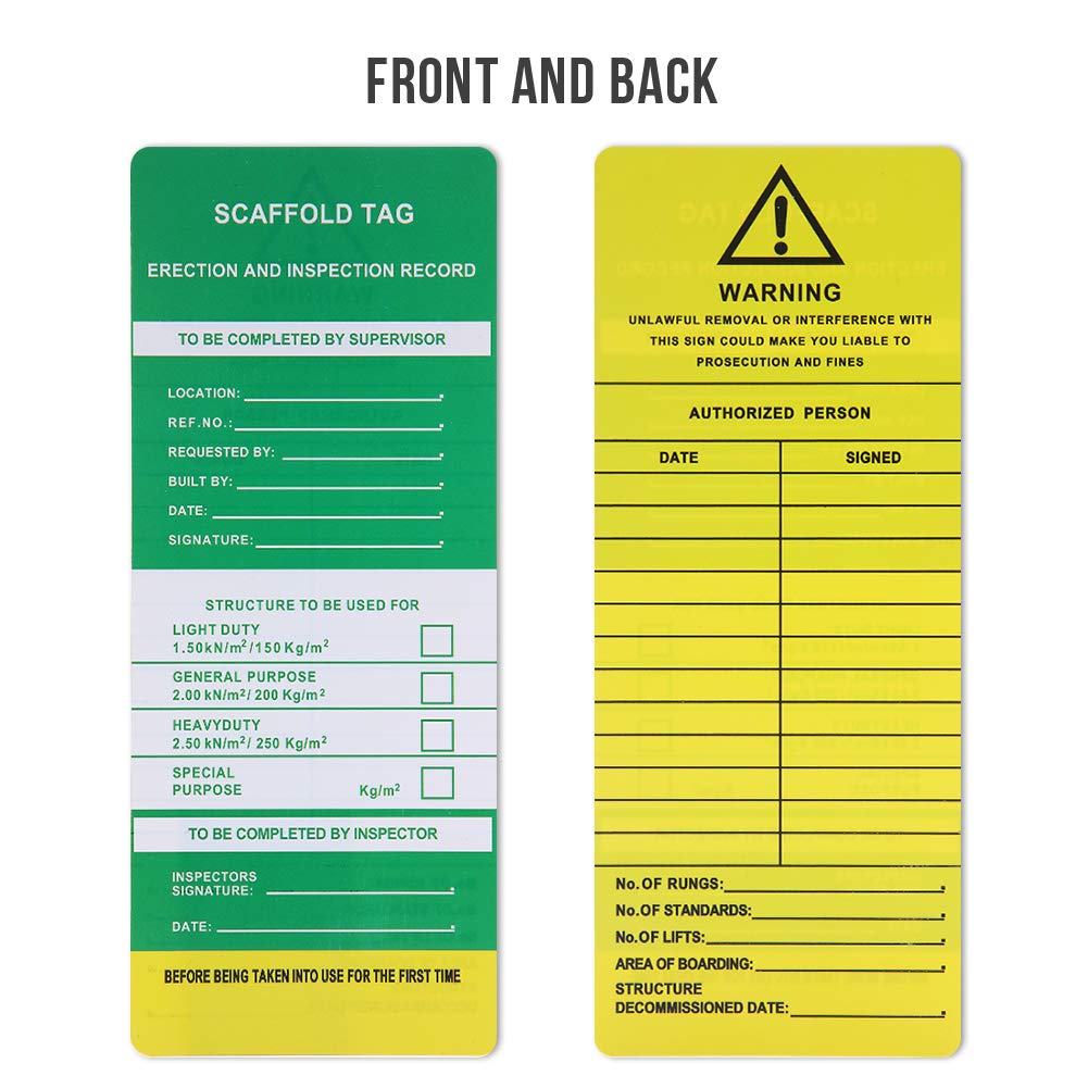 Scaffold Safety Inspection Tags 10 Pcs L173152