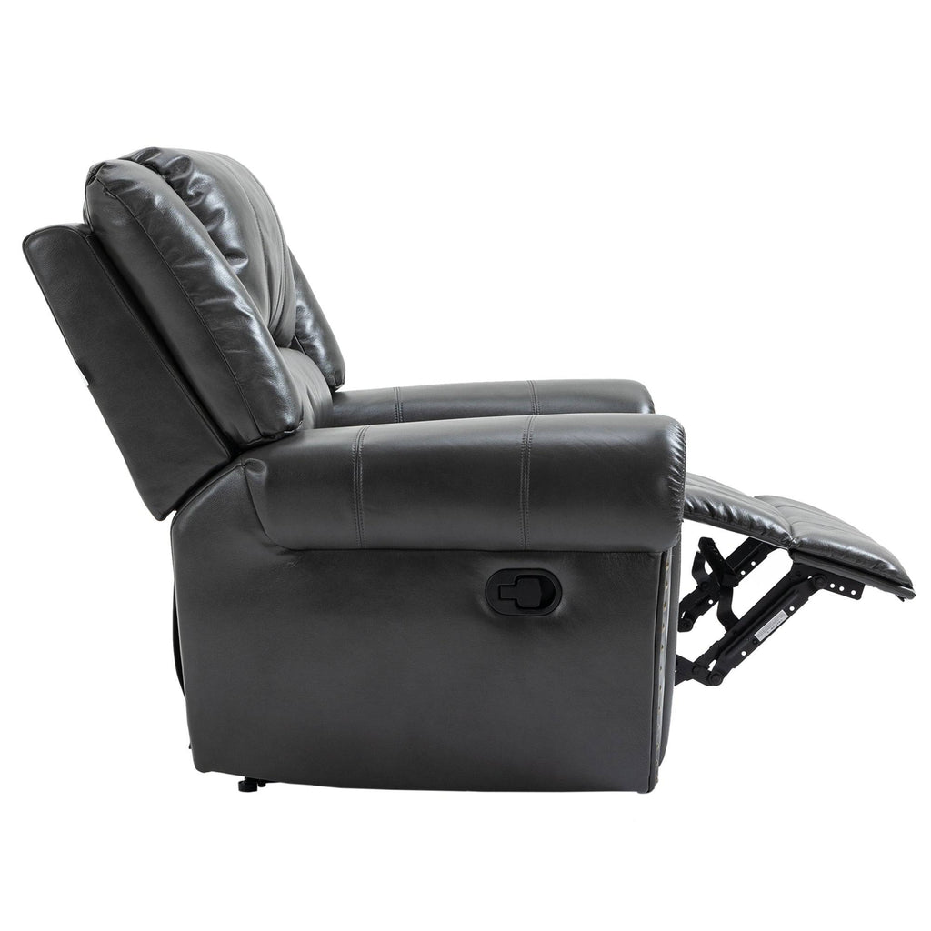 Black Microfiber Manual Standard Recliner D978