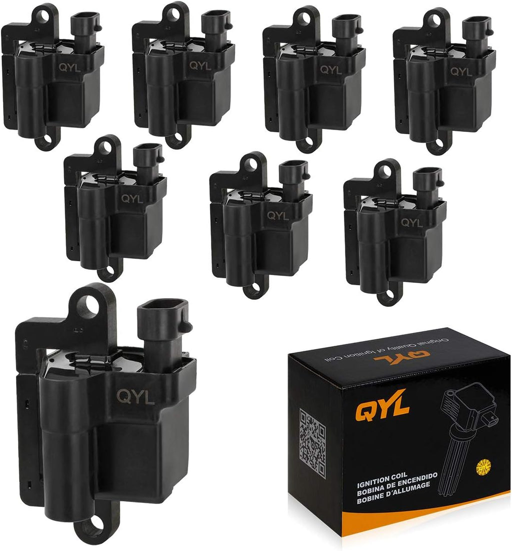Pack of 8 Ignition Coils for Cadillac Escalade Chevy Avalanche Silverado Suburban Tahoe GMC Topkick Savanna Sierra Yukon 1999-2009 4.8L 5.3L 6.0L 8.1L I190004