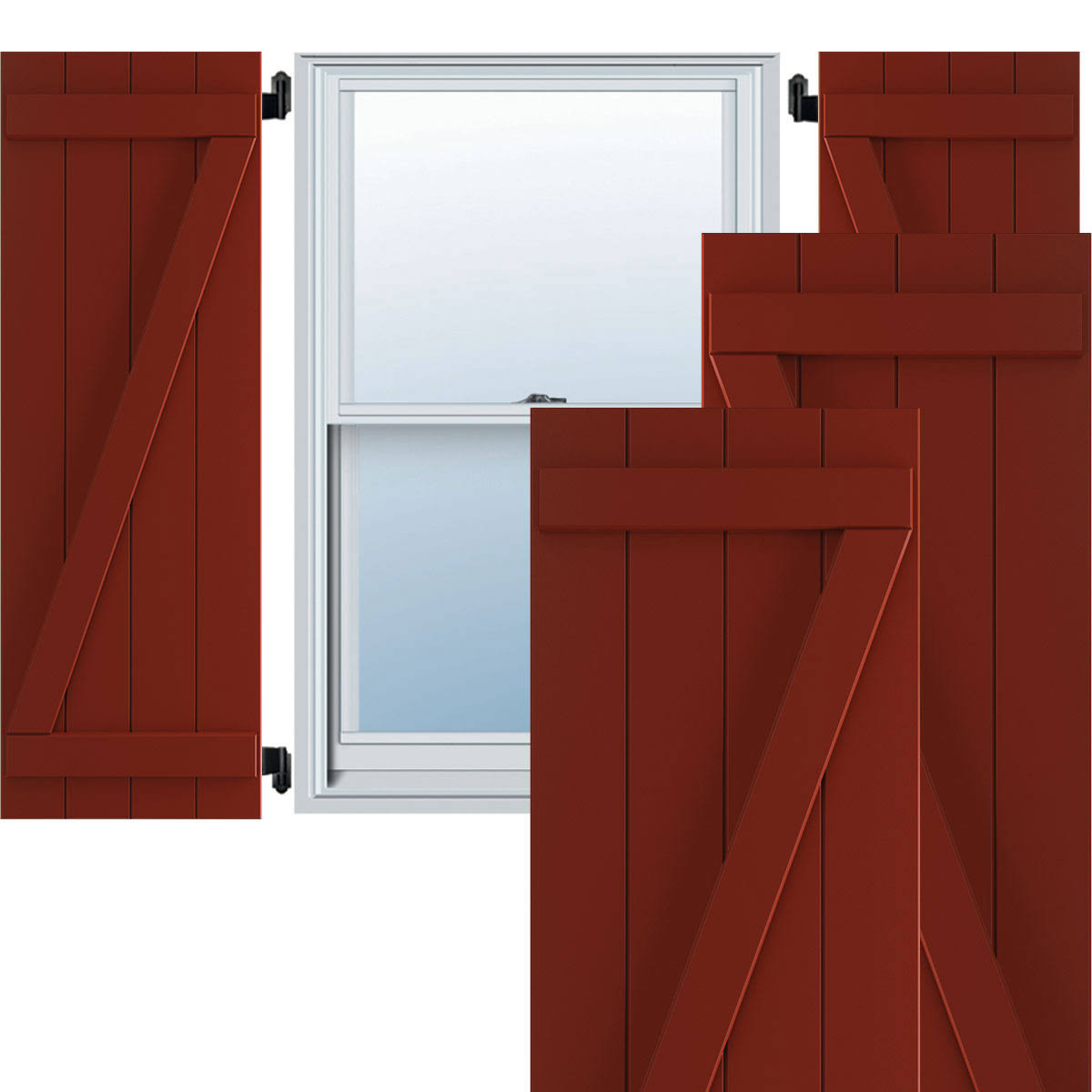 21 1/2x22W x 38x22H PVC Board-n-Batten Shutters Y205114