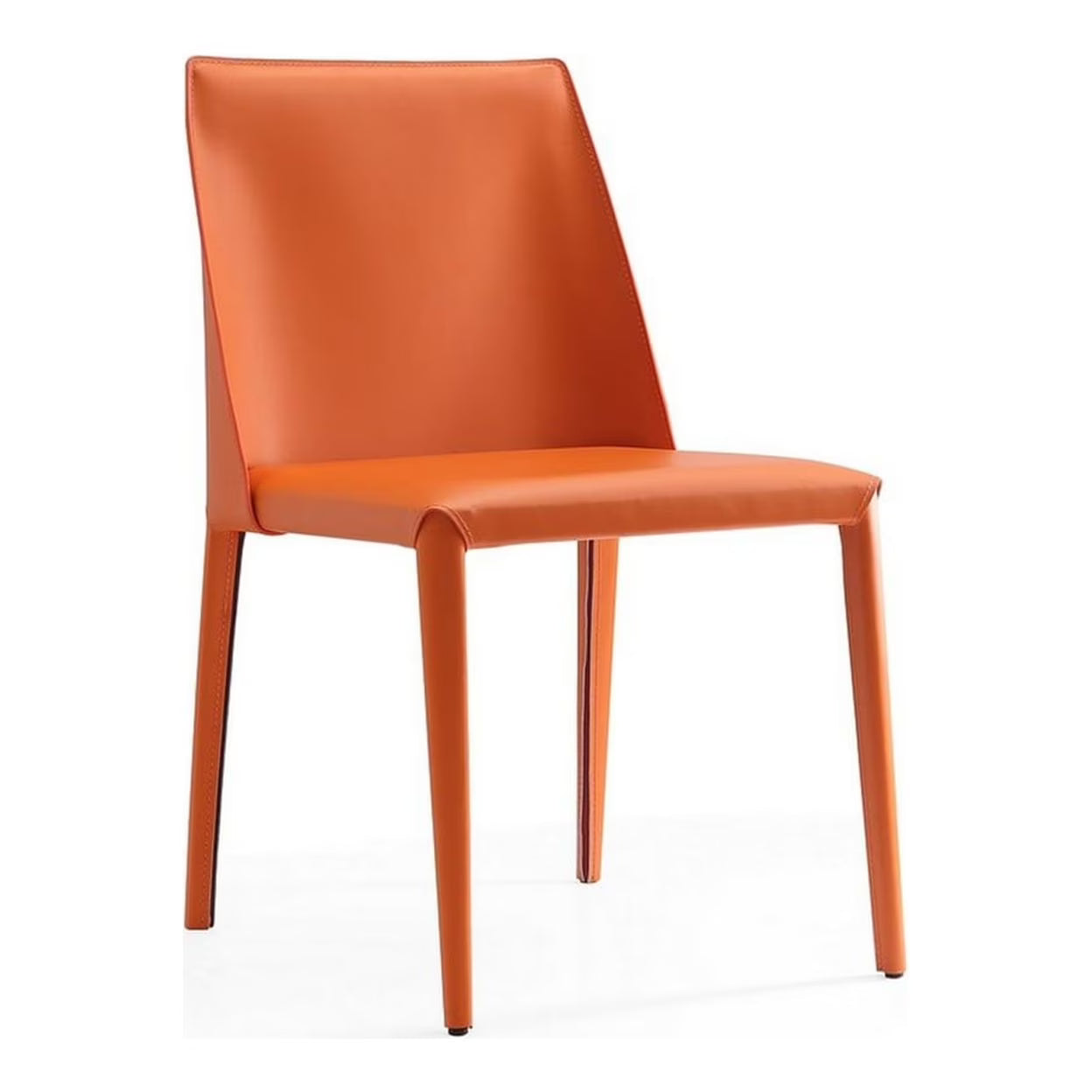 Coral Orange Leather Dining Chair (Set of 2) S7430