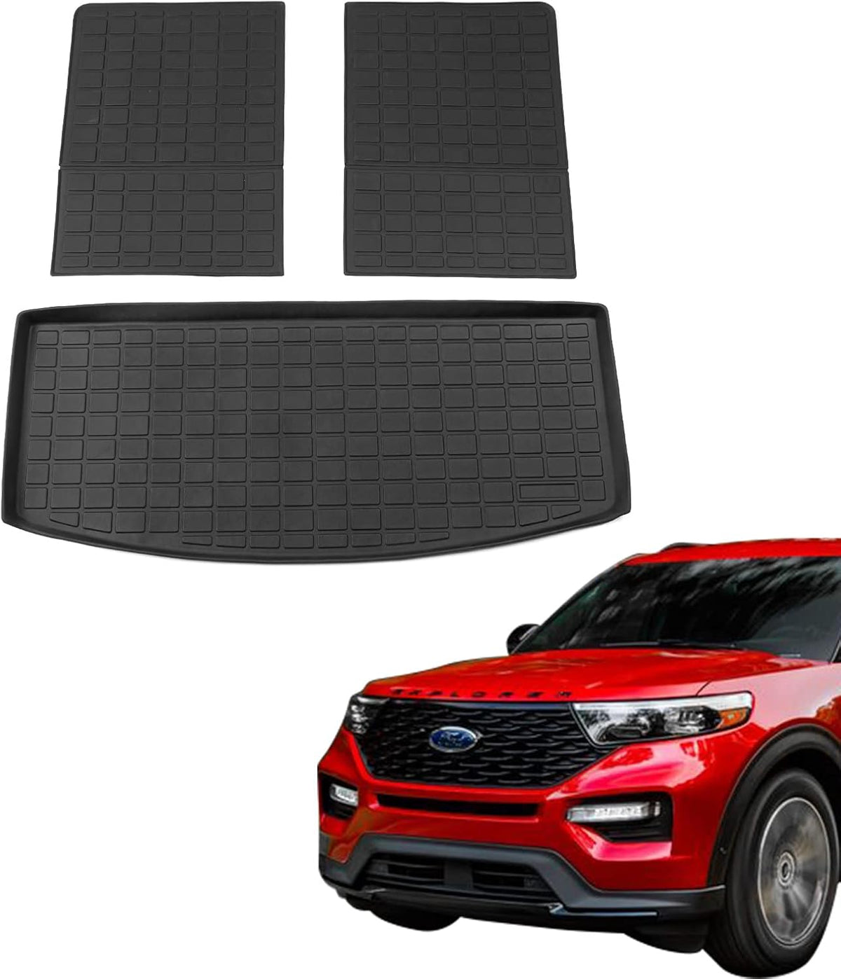 TPE All-Weather Cargo Liner Trunk Mat for 7 Seats Pack of 2 L86398