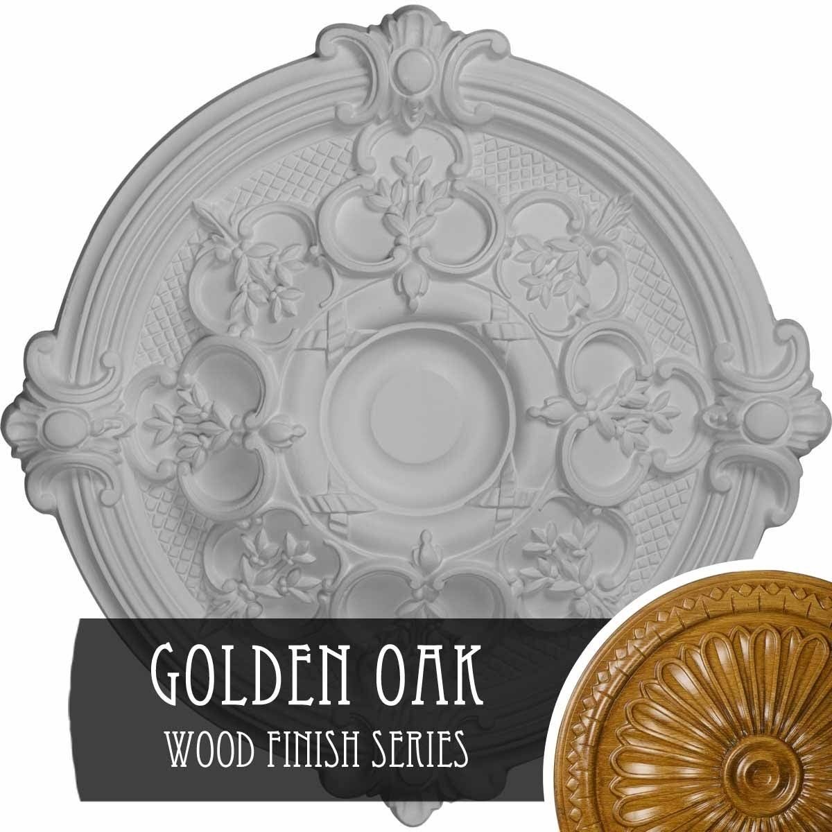 17 3/8x22OD x 1 3/4x22P Hand-Painted Golden Oak Ceiling Medallion D229731
