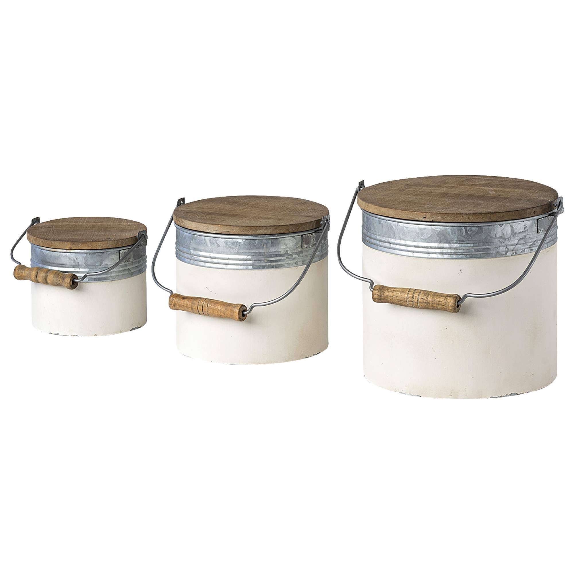 Metal Set of 3 Cylindrical Box U5385