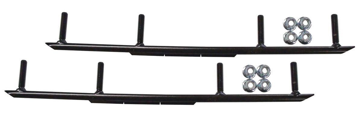 Orange XCS Snowmobile Skis with 8" Round Bars Complete Kit R15871