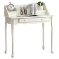 Antique White Secretary Desk with Hutch M47720