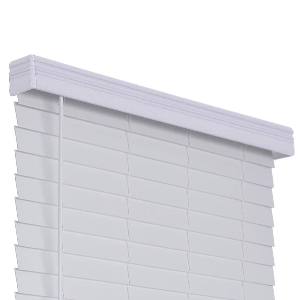 2.5-in Slat Width 38.75-in x 72-in Cordless White Faux Wood Room Darkening Horizontal Blinds B462