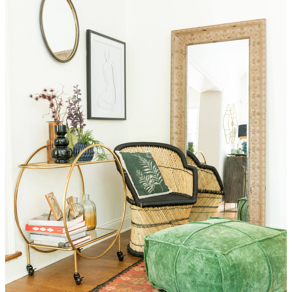 Goldenrod Cotton Velvet Pouf G73715
