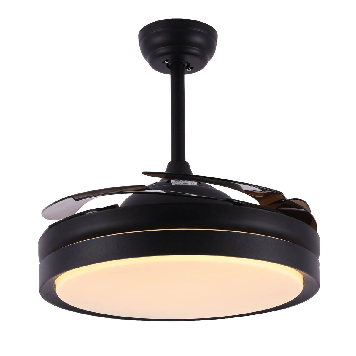 Retractable Metal LED Ceiling Fan with Remote - 42 Inches White R166624