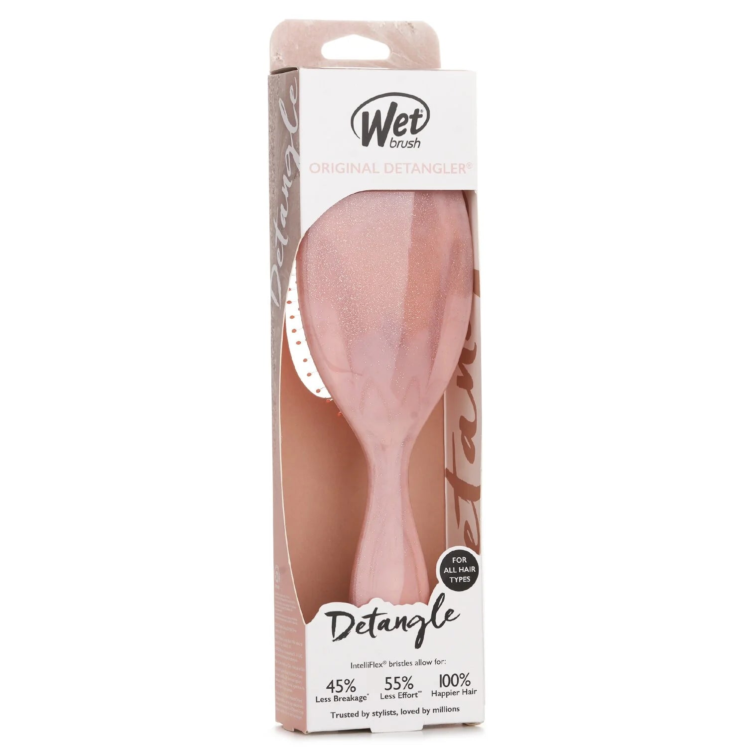 Coral Glitter Hair Brush I9330