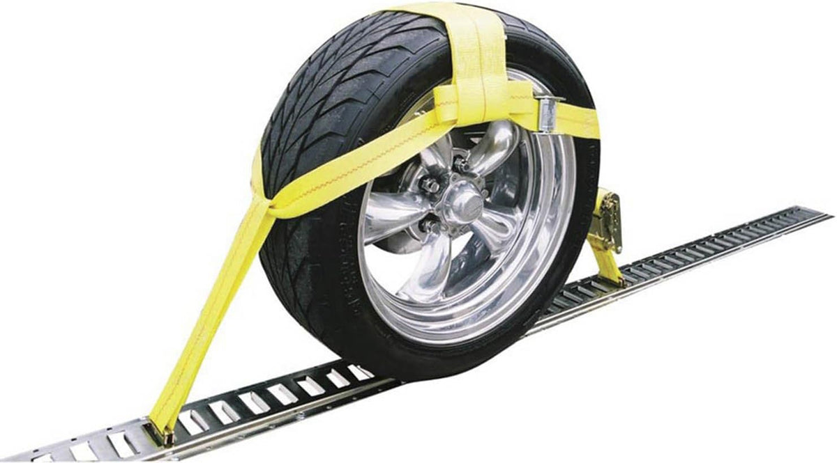 3500 lb. E-Track Adjustable Tire Basket Strap with Cam Buckle and Ratchet Pack of 2 E876442