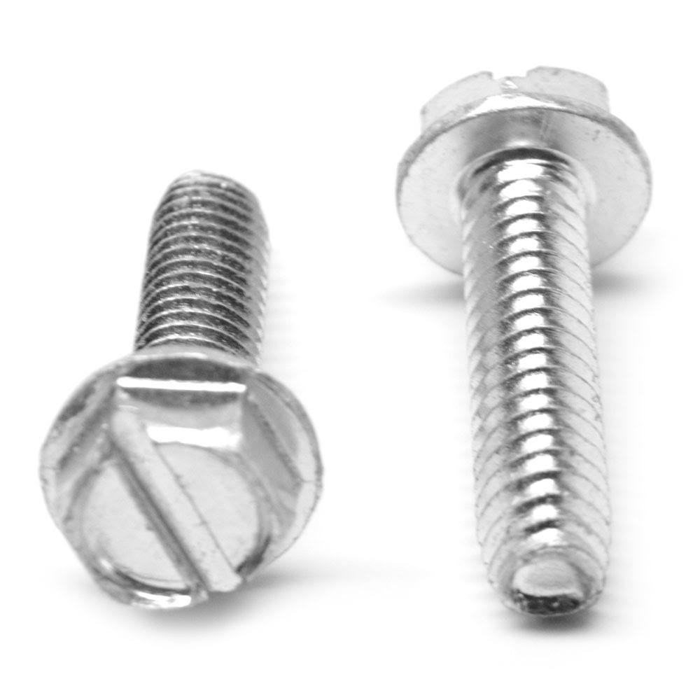 #4-40 x 5/16 Coarse Thread Thread Rolling Screw Slotted Hex Washer Head Low Carbon Steel Zinc Plated L230