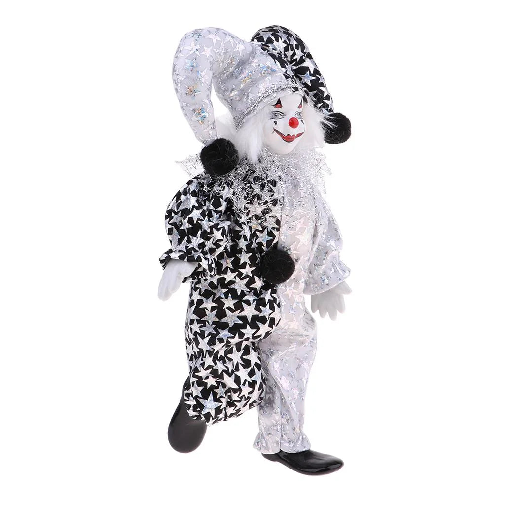 9 Inch Porcelain Harlequin Doll Figure K9322