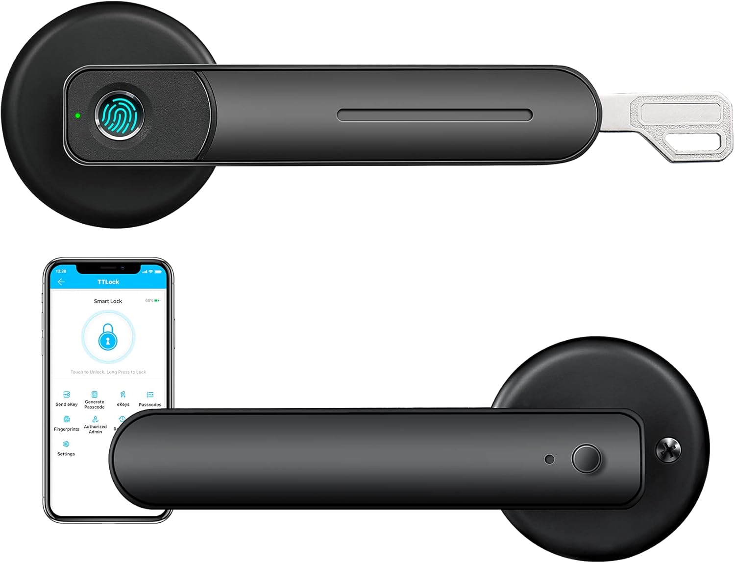 Smart Door Lock with Fingerprint Keyless Entry H632954