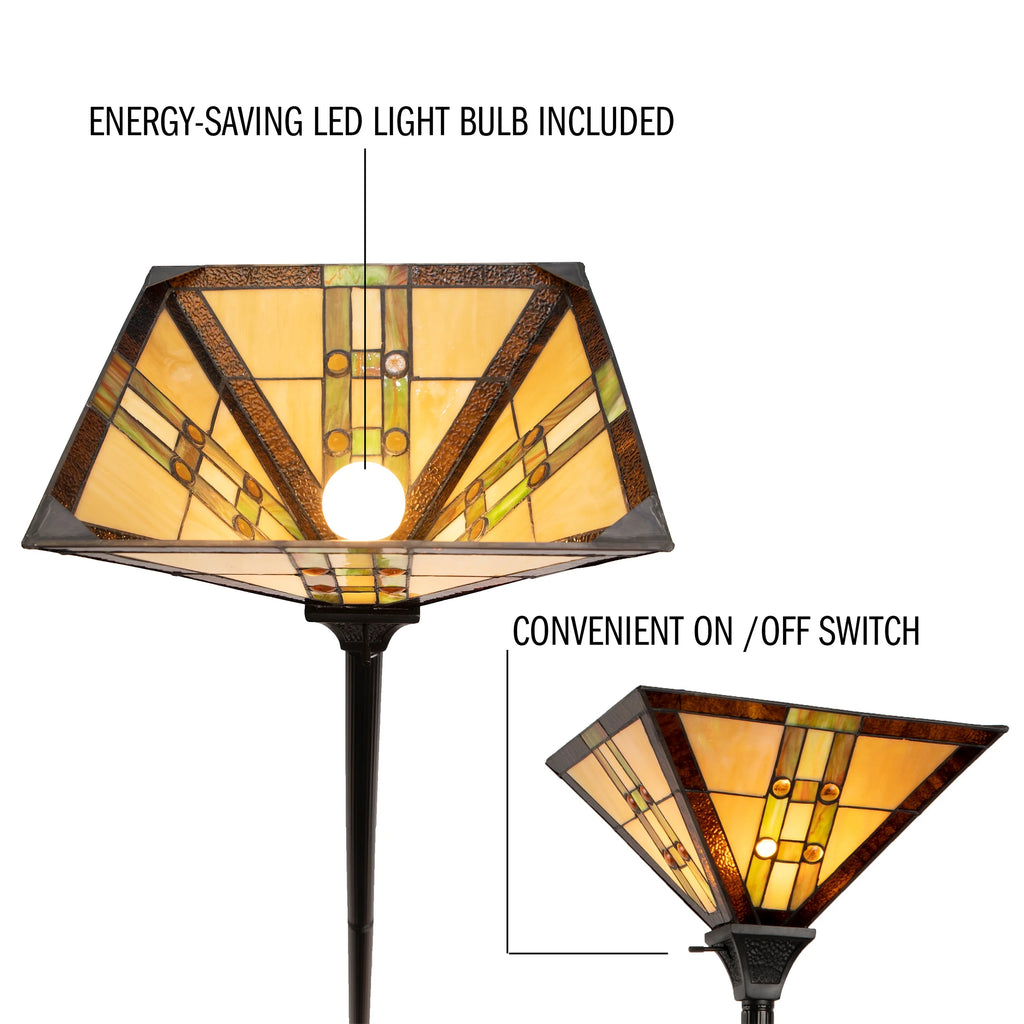Tiffany Style Floor Lamp with LED Bulb E1164